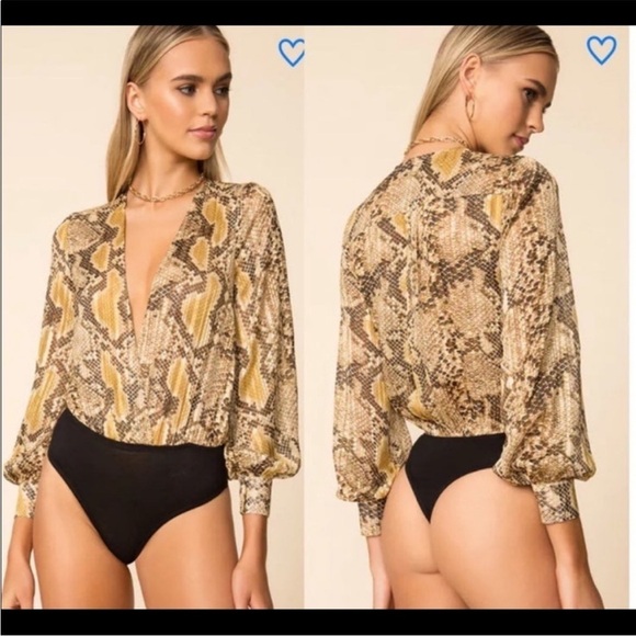 Superdown Snake Print Bodysuit - Picture 1 of 6
